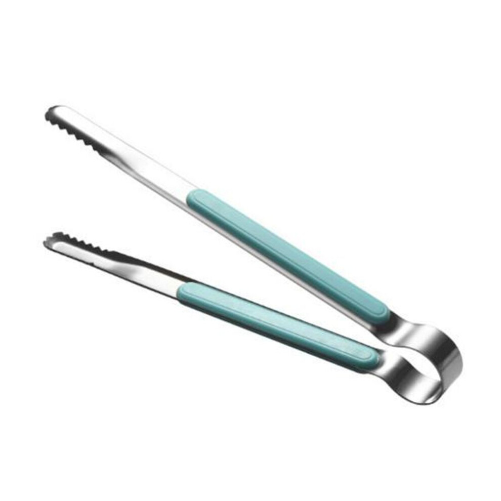 (blue) Food Tongs Long Handle Multipurpose Bbq Serrated Tips Food Clips