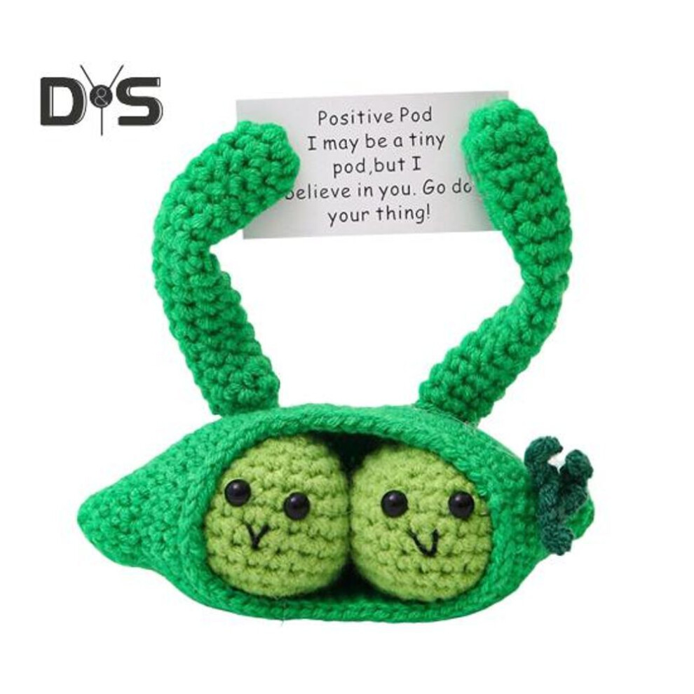 (as the picture, J) Positive Potato Doll Handmade Emotional Support Crochet Toy with Encouragement Card Soft Knitted Pickle Bee Sunflower Doll for Home Decor Birthday
