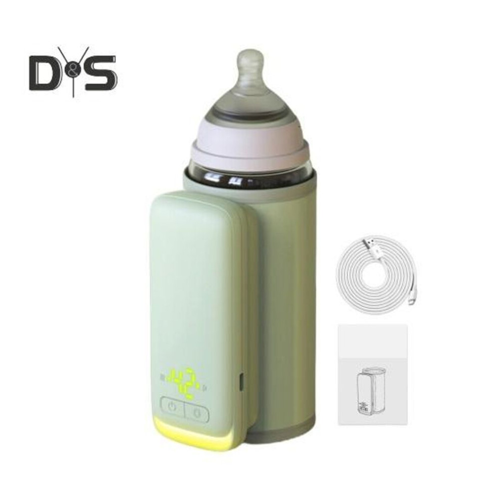 (green) Portable Milk Heater 6000mAh Wireless Bottle Heater Fast Heating 48-Hour Warmth Retention Intelligent Temperature Control Travel-Friendly Baby Bottle
