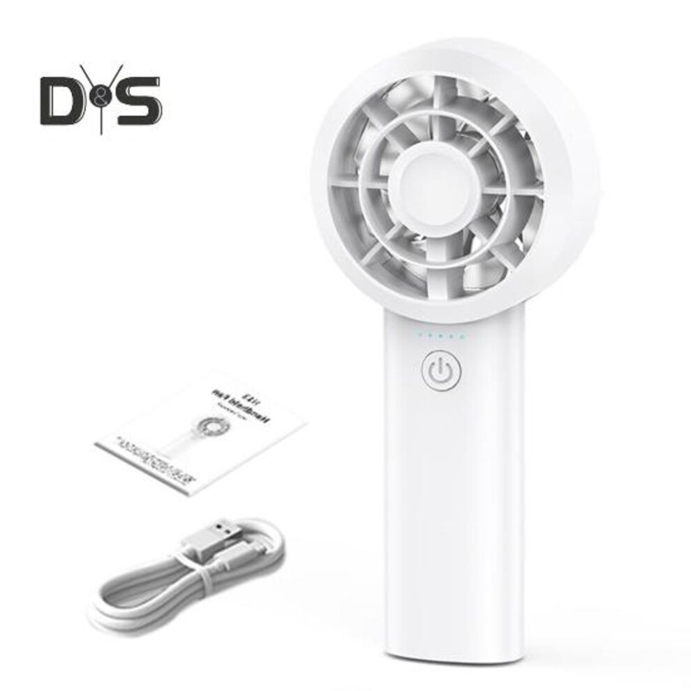 (white, A) Handheld Turbo Fan With Powerful Motor 5 Speeds Rechargeable Mini Personal Battery Operated Small Pocket Cooling Fan