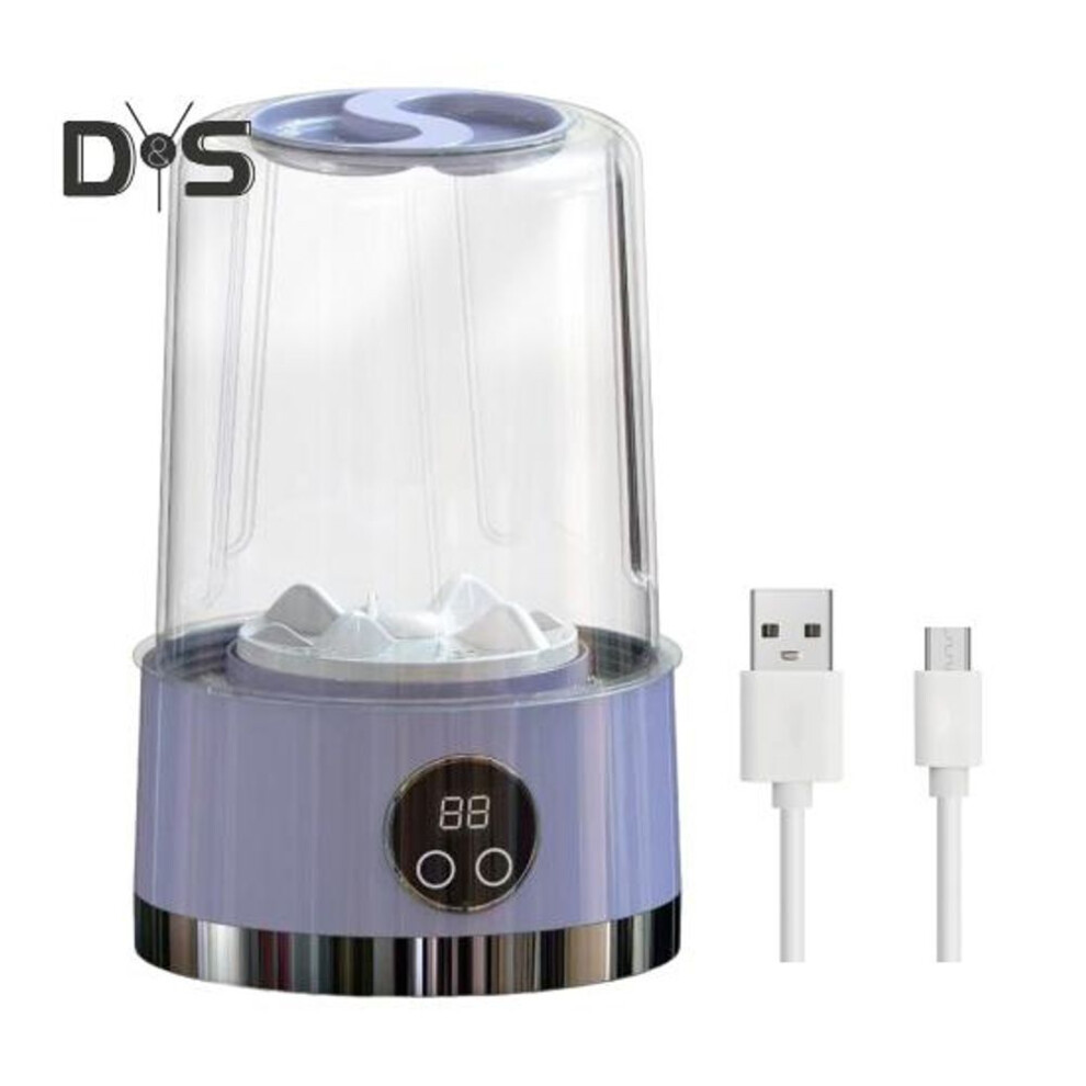 (purple) Underwear Washer Cordless Mini Washing Machine Digital Display Easy To Operate Rechargeable Small Clothes Washer Laundry Machine