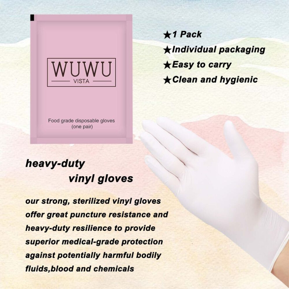 (white, 1 pair) Wuwuvista Disposable Gloves 30pair Individually Packaged Disposable Nitrile Gloves New Food Grade Tpe Latex Gloves Non-slip Gloves Wax Accessories
