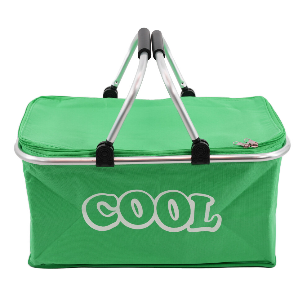 (Mint) GEEZY Cooler Bag Picnic Basket Folding Insulated Shopping Hamper Cool Box 35L