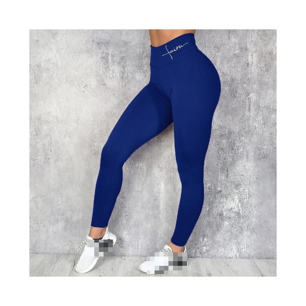 (Blue,XL)Legging femme taille haute sport foi pantalon de yoga push up hanche jogging finesse