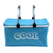 (Blue) GEEZY Cooler Bag Picnic Basket Folding Insulated Shopping Hamper Cool Box 35L