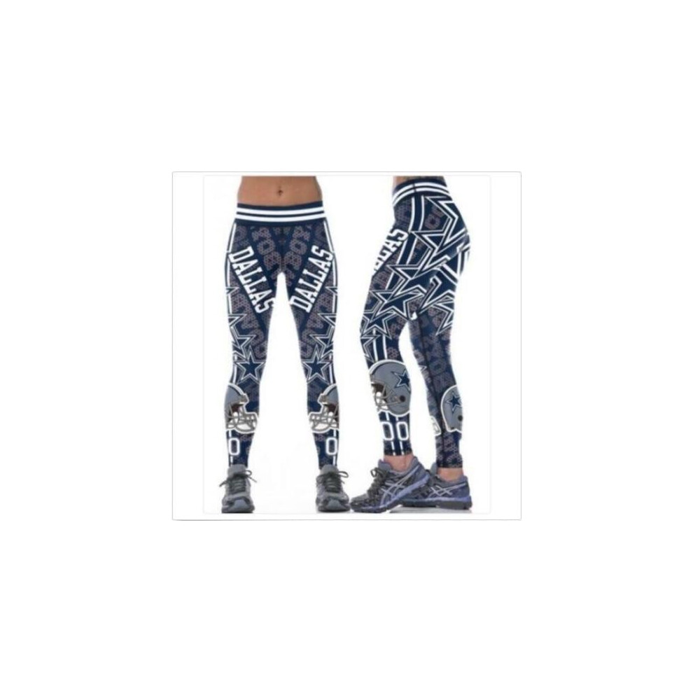 (XXL)Legging femme Dallas Cowboys N00 imprimé taille haute large ceinture S4xl 541