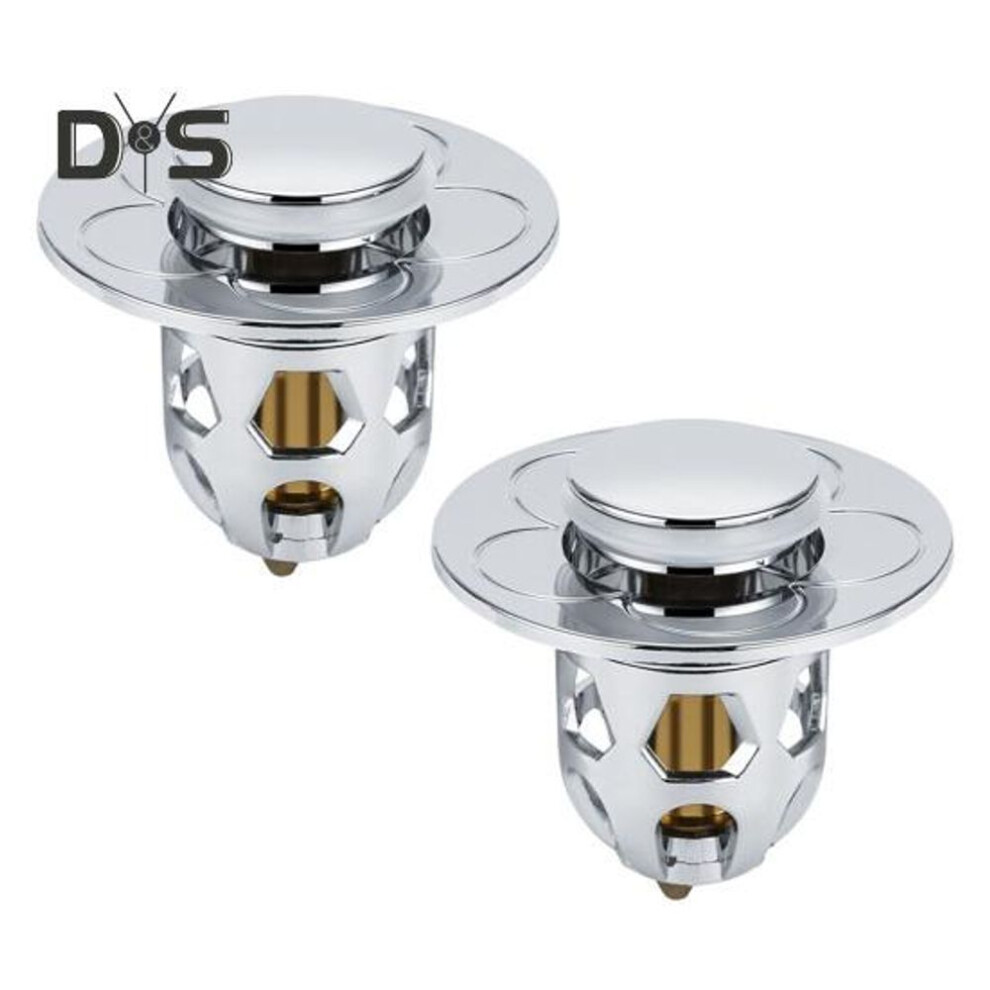 (silver, 2pcs) 2pcs Universal Sink Drain Stopper Hair Catcher Polished Surface Rustproof Corrosion Resistant Anti-clogging Washbasin Water Head Plug Sink Drain