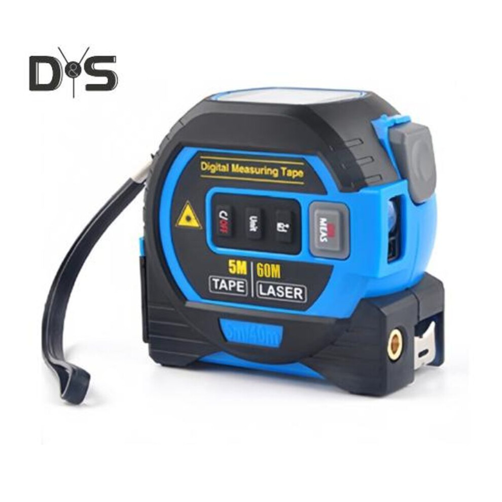 (blue, 60m) Measuring Tape Infrared Tape Measuring Tool With Self-locking Device Digital Display Accurate Measurement Compact Size Portable 3-in-1 Measuring Tool