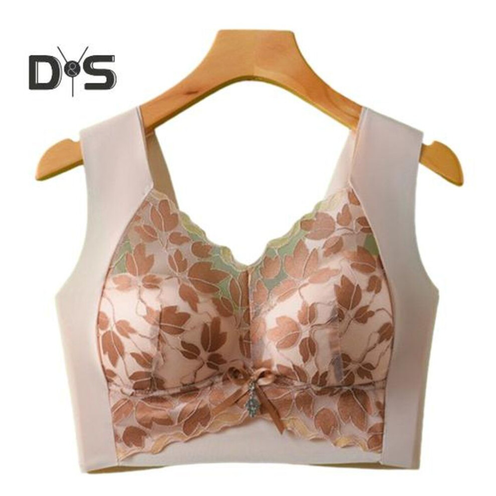(light pink, S) Women's Floral Lace Bra Full Coverage Underwire Bra Plus Size Push Up Sports Underwear Seamless Lifting Bra for Heavy Breast