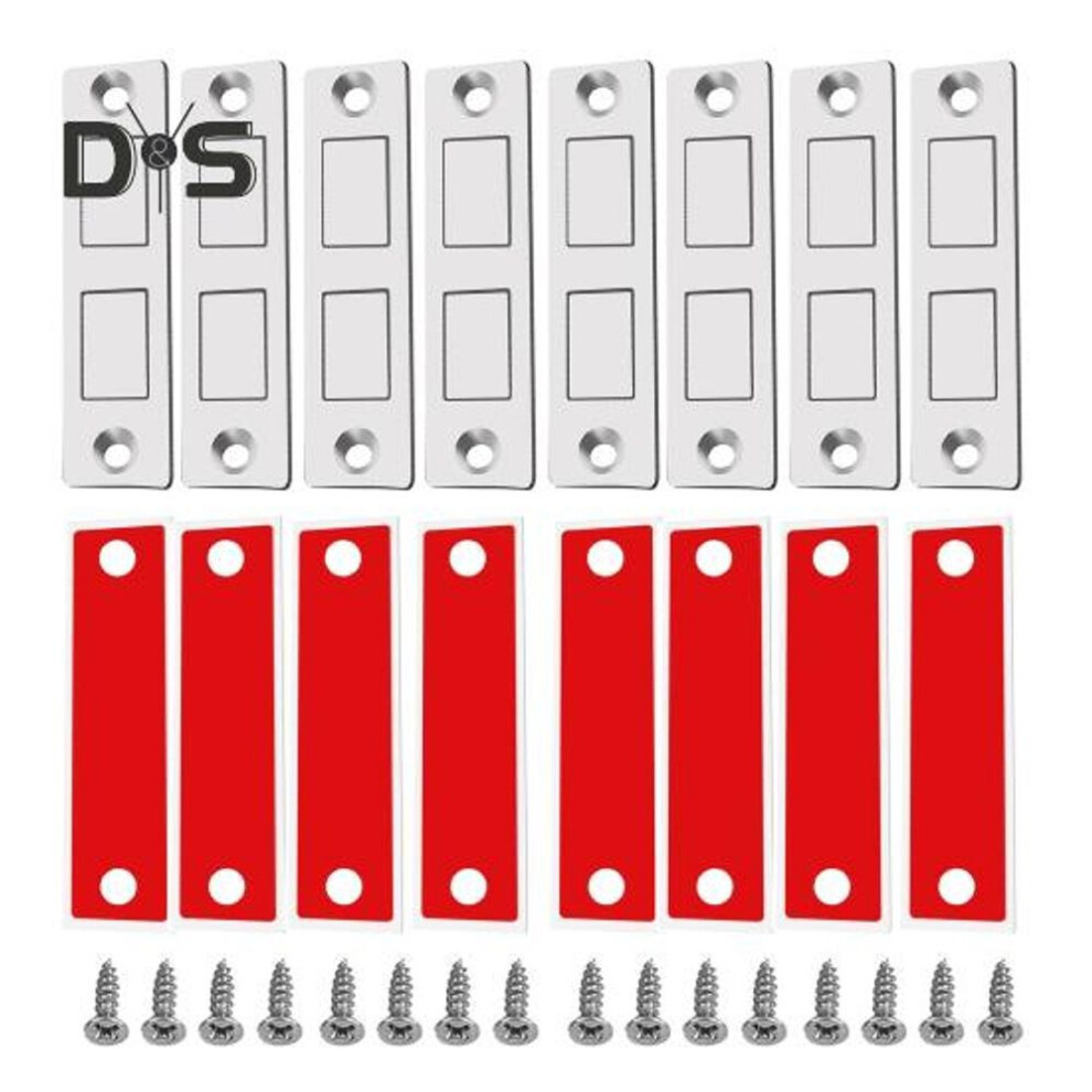 (as the picture, 4pcs) Door Magnets Ultra-thin Cabinet Door Magnetic Catch Self Adhesive Easy To Install Furniture Cupboard Magnets Door Closure Latch