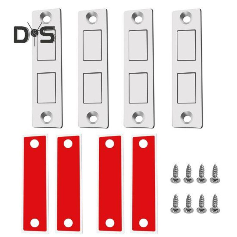 (as the picture, 2pcs) Door Magnets Ultra-thin Cabinet Door Magnetic Catch Self Adhesive Easy To Install Furniture Cupboard Magnets Door Closure Latch