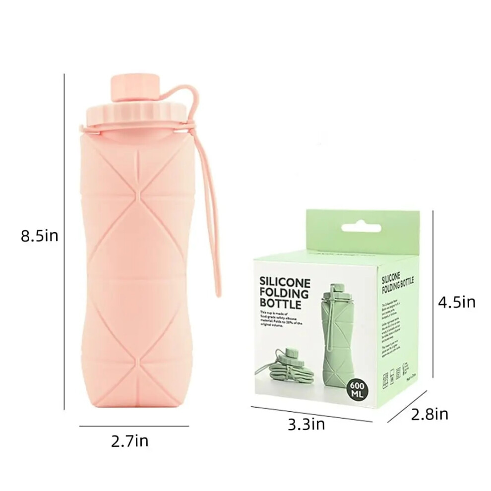 (Pink 600ml) HKEDES Folding Water Cup Outdoor Portable and Scalable Sports Collapsible Water Bottle Travel Camping Cup 2025 Handy Cup-image-OPC-PH5XWMX-NEW