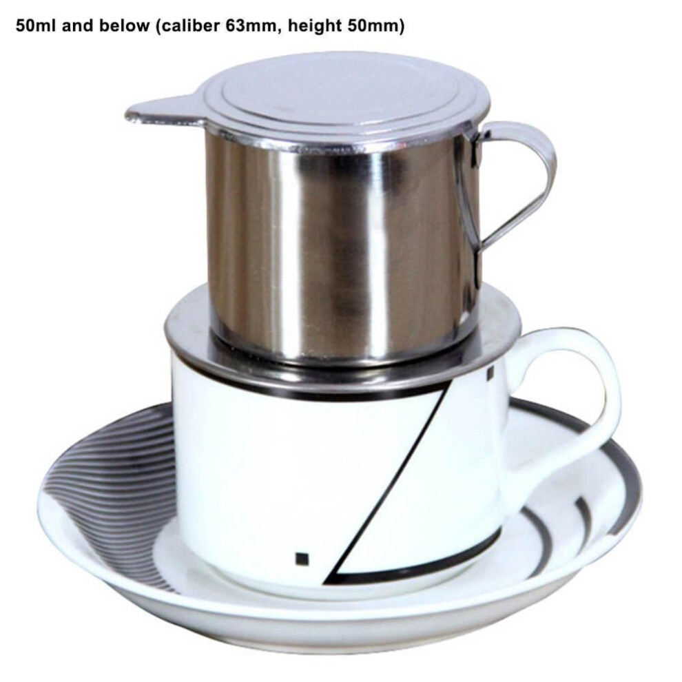 (as the picture, 50ml) Vietnam Style Stainless Steel Coffee Drip Filter Maker Pot Infuse Cup