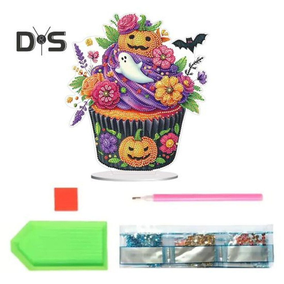 (as the picture, D) Halloween Rhinestone Painting Kit Diy Special Shaped Rhinestone Desktop Ornaments Halloween Themed Rhinestone Painting Craft Kit For Kids Gifts