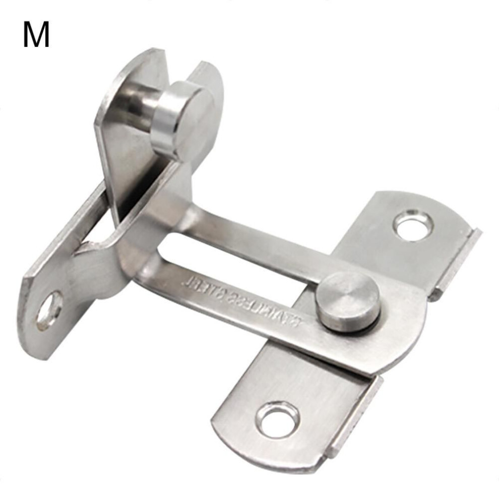 (as the picture, M) Dys Tool Shop Stainless Steel 90 Degree Hasp Latches Sliding Door Chain Lock Security Tool