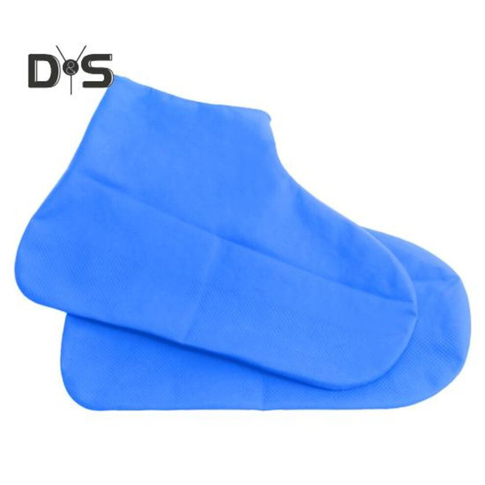 (blue, M) 1 Pair Rain Shoe Cover Waterproof Thickened Silicone Lightweight Foldable Design Easy To Clean High Elasticity Rain Boot Cover