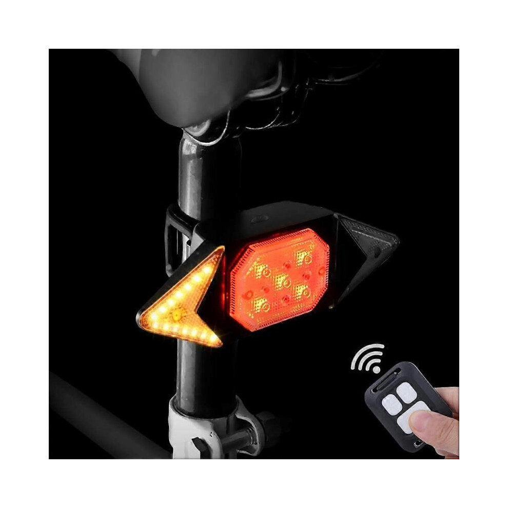 Bicycle Turn Signal With Wireless Remote Control, Bicycle Tail With Cycling Turn Signal 5 Modes Light