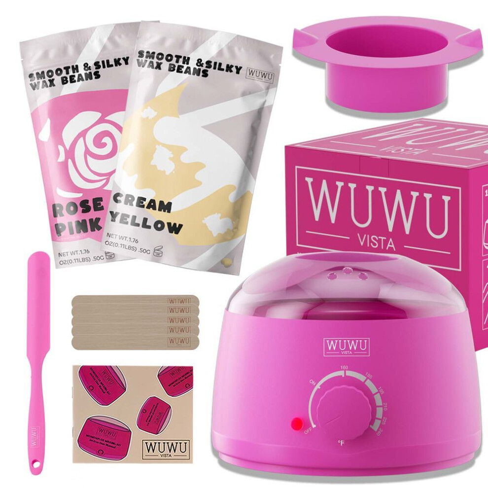 (as the picture, EU Plug) Perfect Halloween Gift Set-WUWUVISTA Waxing kit, Hair Removal Hard Wax Kit for Women Men for Full Body/Face/Brazilian/Bikini/Sensitive Skin(11 items)