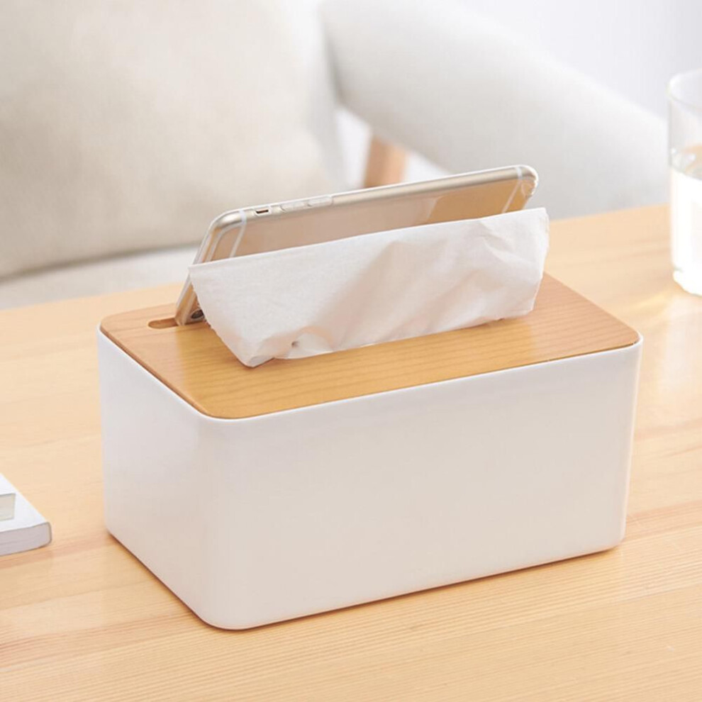 decorations home Kitchen Wooden Tissue Box Paper Towel Case Office Napkin Holder