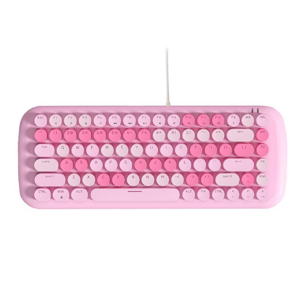 MOFII 84 Keys Glowing Mechanical Keyboard, Mixed Color, Great for Female Office Workers and Gamers