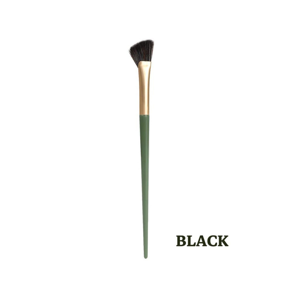 (as the picture, BLACK-1pc) Half Fan Shaped Nose Contour Brush For Concealer, Highlighter & Shading – Soft Bristles, Portable & Precise  Blending Makeup Tool– 1pc Or