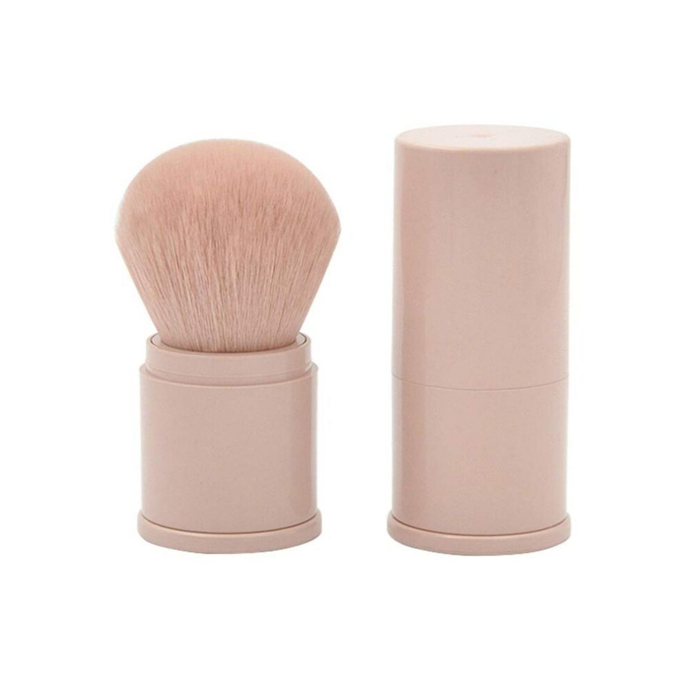 (pink) Multifunctional Retractable Makeup Brush Set - Black & Pink, Washable. For Foundation, Powder & Blush. With Cover.