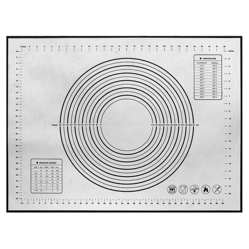 (black, 26 x 29cm) Rolling Sheet Silicone Baking Mat Pad Non-stick Bakeware Flour Pastry Carpet