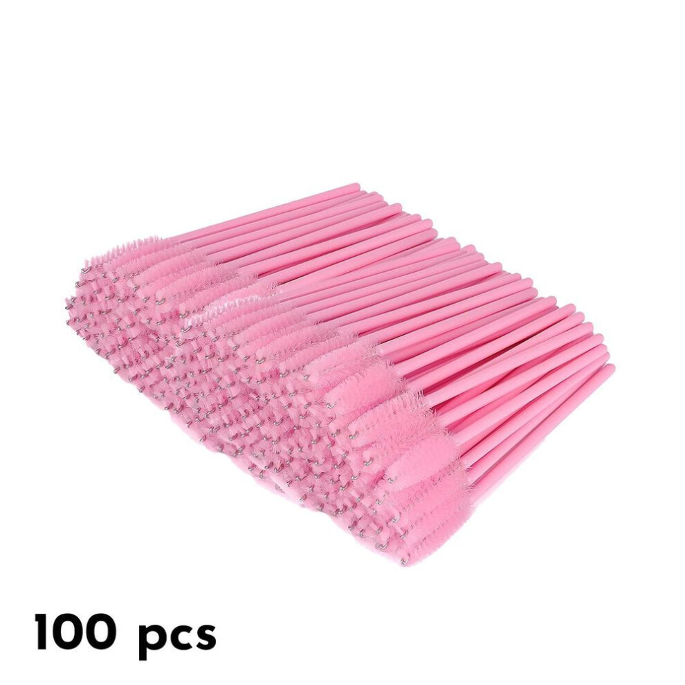(pink, 100pcs) 50/100 Pcs Disposable Mascara Brushes - Eyelash Mascara Wands Eyelash Comb for Eyelash Extension & Eyebrow, Cosmetic Makeup Tool(Black/Pink)