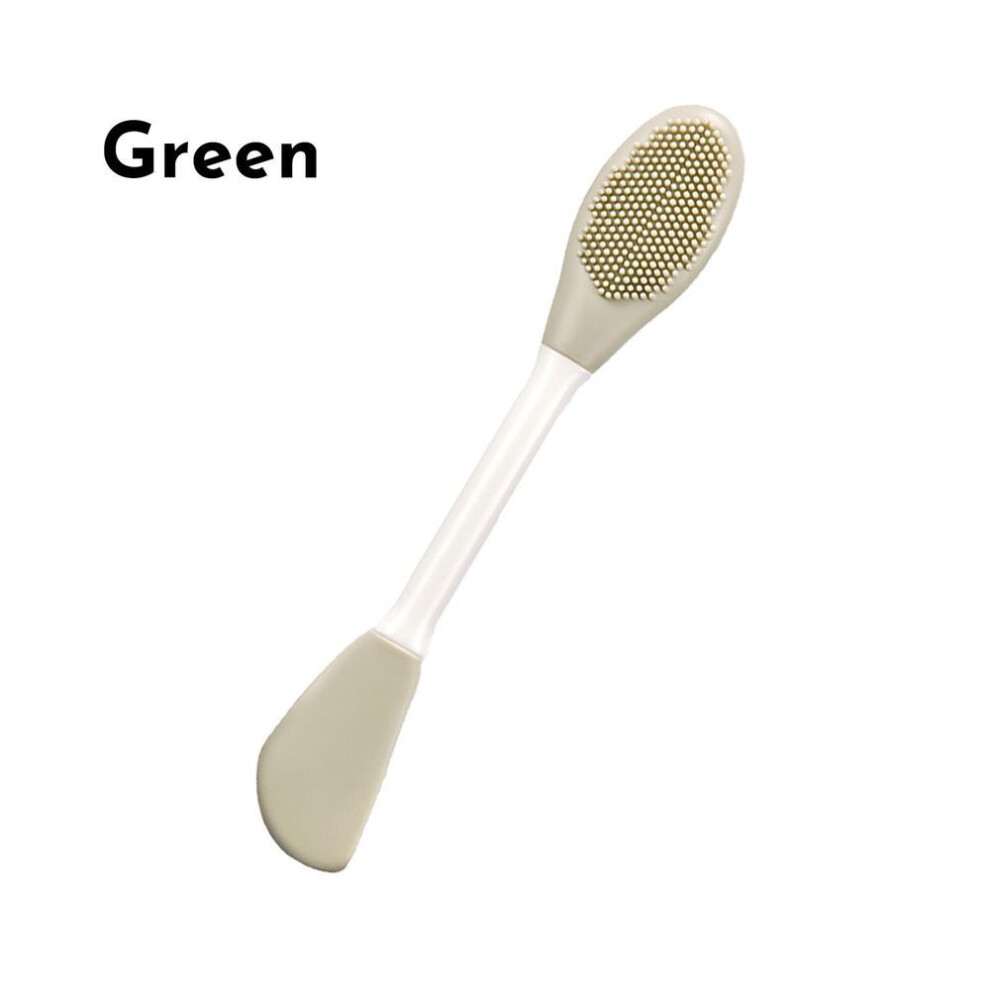 (green) Facial Cleansing Brush - 2 In 1 Silicone Facial Scrubber For Exfoliating,massaging,remove Blackheads,deep Pore Cleansing,diy Mask