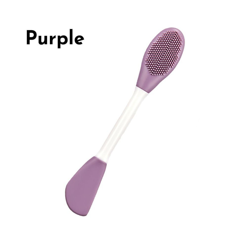 (purple) Facial Cleansing Brush - 2 In 1 Silicone Facial Scrubber For Exfoliating,massaging,remove Blackheads,deep Pore Cleansing,diy Mask