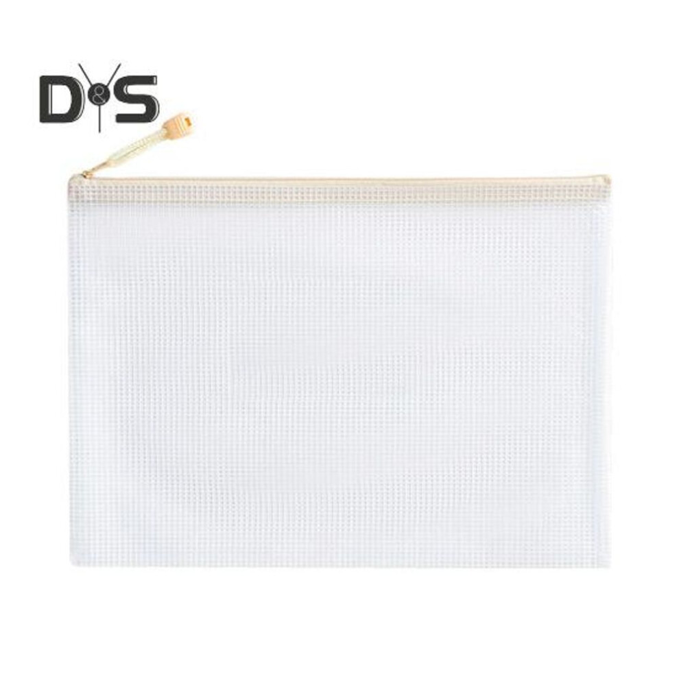 (khaki, A4) File Bag Large Capacity Storage A4 Files Stationery Carrying Case Transparent Visual Design Portable Document Organizer