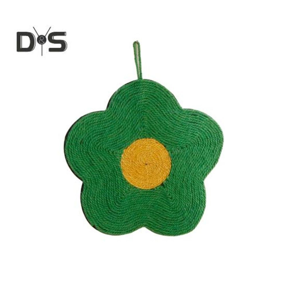 (as the picture, A) Cat Scratcher Mat Wall Hanging Natural Sisal Cat Scratching Pad Flower Orange Shape Claw Grinder Rug Sofa Carpet Protector