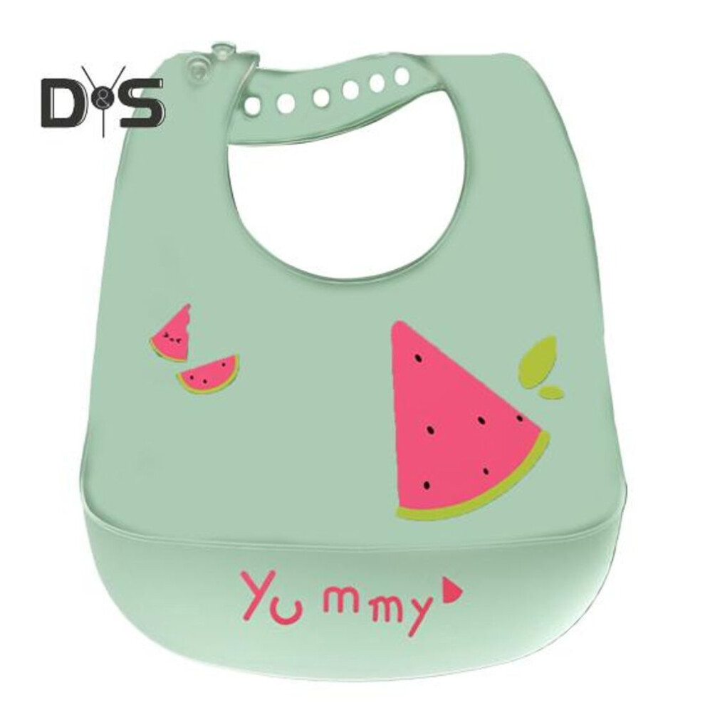 (rose red) Baby Saliva Wipe High Temperature Resistance Tear-resistant Cartoon Pictures Adjustable Buckle Anti-deformed Waterproof Silicone 3D Jelly Ultra-thin