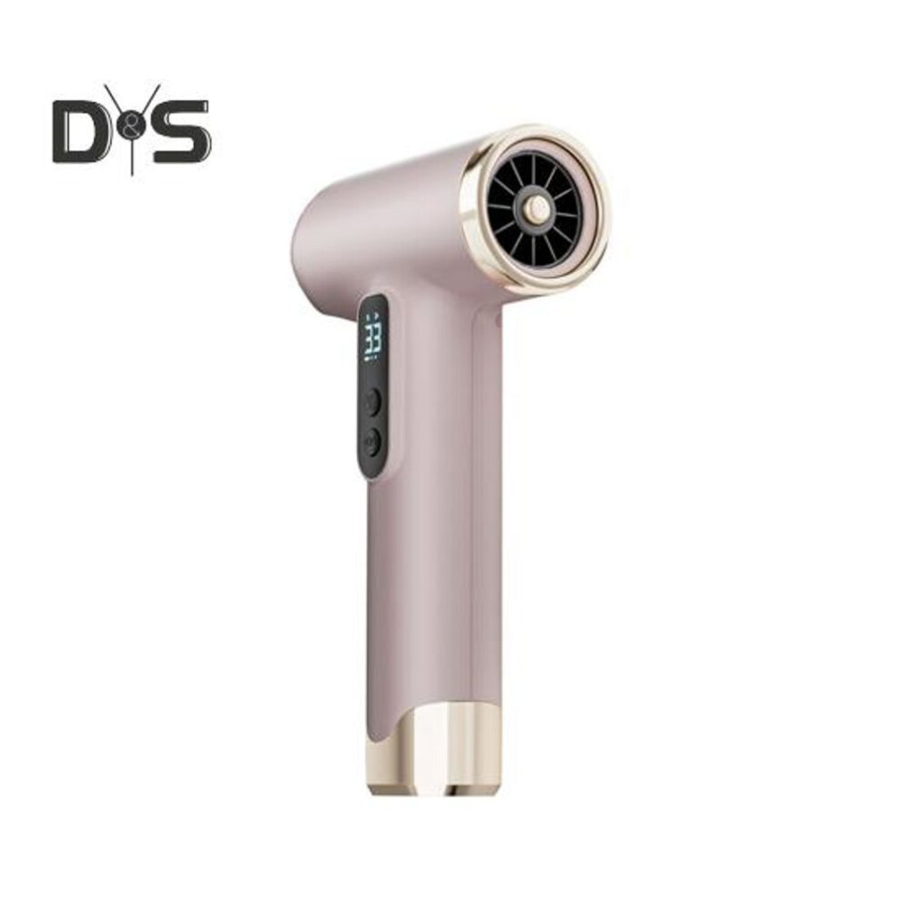 (pink) Cordless Hair Dryer 200W 15600mAh USB Rechargeable 3 Temperature Adjustable High Speed Fast Drying Low Noise Portable Travel Camping Electric Blow