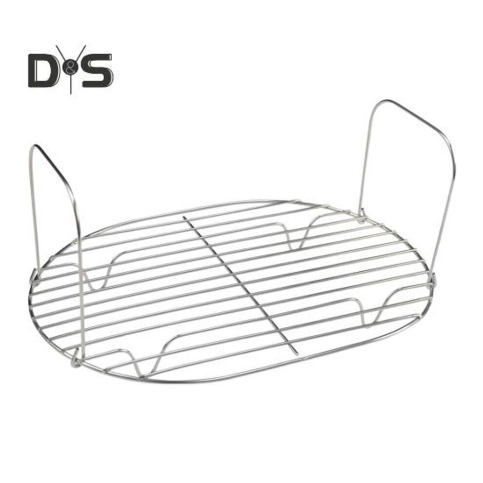 Roasting Rack Stainless Steel Steaming Rack With Handle Oval Cooling Rack Wire Rack With Integrated Feet Smoke And Grill Rack For Cooking Grilling