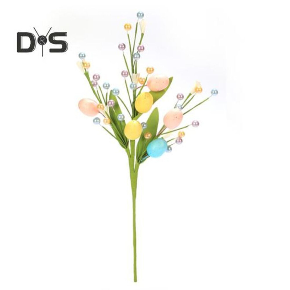 (as the picture, A) 1pc/3pcs Artificial Easter Berry Stems With Foam Eggs Decor Spring Faux Floral Picks For Home Centerpiece Vase Arrangements Easter Table Decor