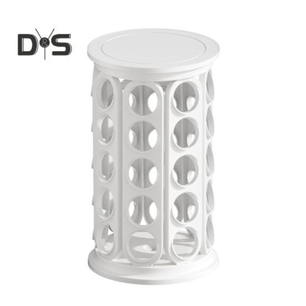 (white) K Cups Holder Carousel Stand 40 Pods Storage Rack Rotating Coffee Capsule Organizer 360-degree Rotating Coffee Pods Holder
