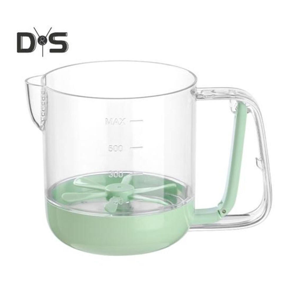 (grass green) Salad Dressing Shaker Bottle Manual Stiring Cup for Kitchen Egg Beater Liquid Mixing Cup Vinaigrette Dressing Bottle