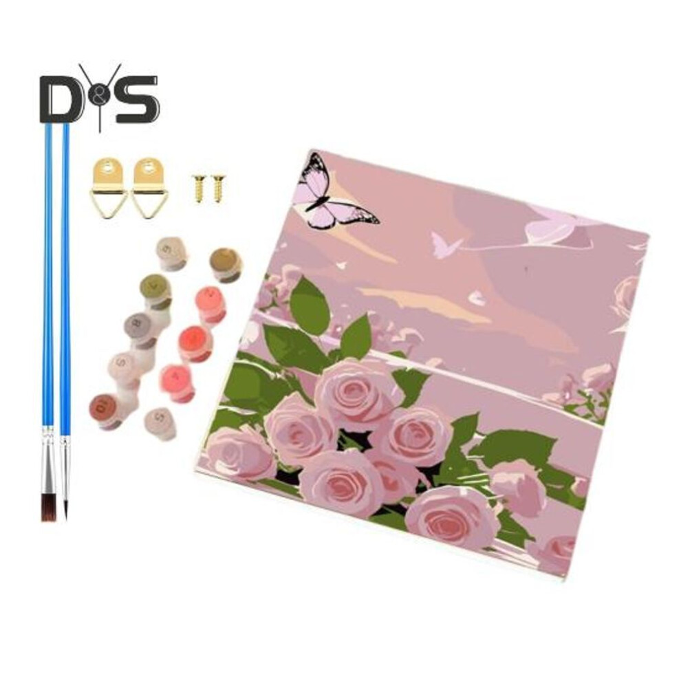 (as the picture, E) Paint By Numbers Kit For Adults Kids Unframed Flowers Acrylic Paint On Canvas Diy Digital Oil Painting Set For Home Wall Decor