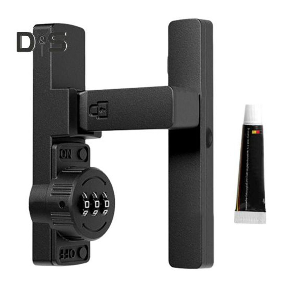 (black, 90 °) Flip Latch Lock With Combination Easy To Install Punch Free 3-digit Password Keyless 90/180 Degree Sliding Swinging Door Lock Latch Bolt