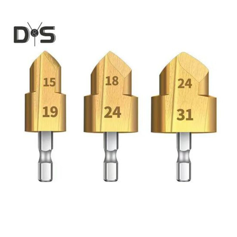 (as the picture, 3pcs) 1/3pcs Heavy-duty Pipe Reaming Drill Bits Rustproof Corrosion Resistant Easy Installation Versatile Compatibility Reamer Drill Bit Tools