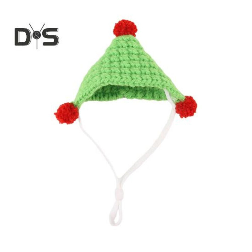 (green) Hamster Hat Mini Small Animals Hat With Adjustable Strap Hand Knitted Lovely Tiny Rat Hat For Snakes Lizards Hamsters Bearded Dragons