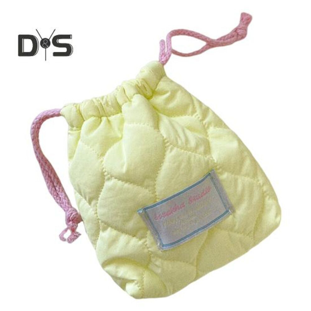 (yellow) Drawstring Storage Bag Portable Women Girls Napkin Sanitary Pad Bag Multi-functional Travel Organizer Pouch Small Coins Purse