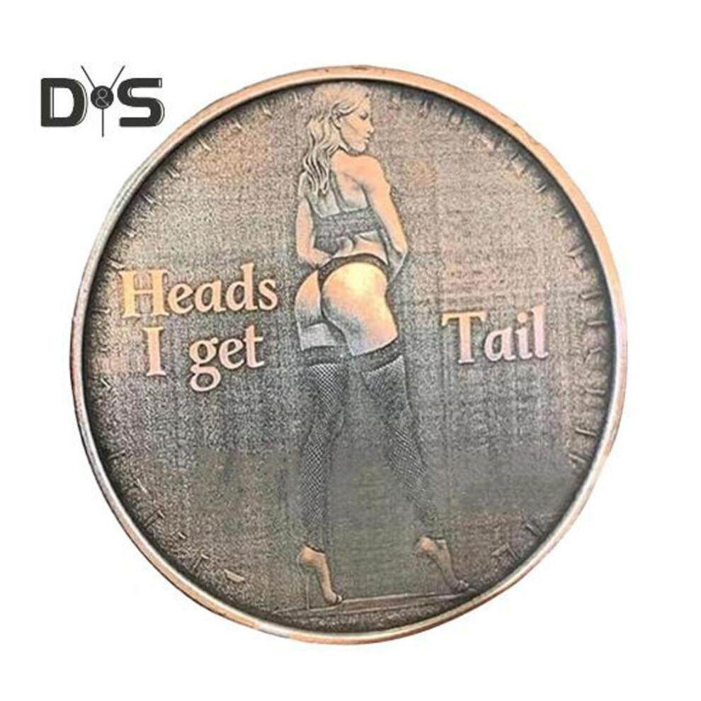(as the picture, B) Adult Love Challenge Coin Sexy Heads And Tails Coin Double-sided Adult Coin Heads I Get Tail And Tails I Get Head Lucky Token Prank Gift For Men