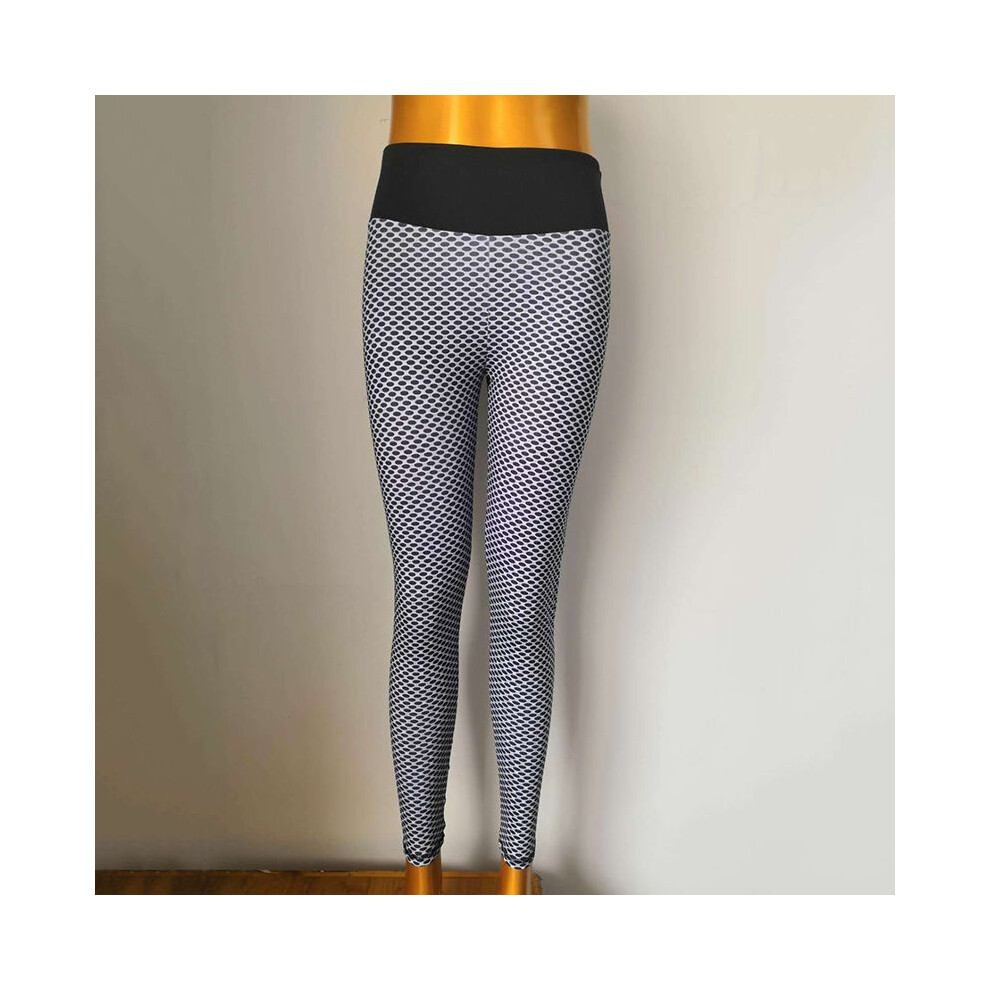(XL)Pantalon de yoga push-up femme taille haute froncé legging sport fitness entraînement