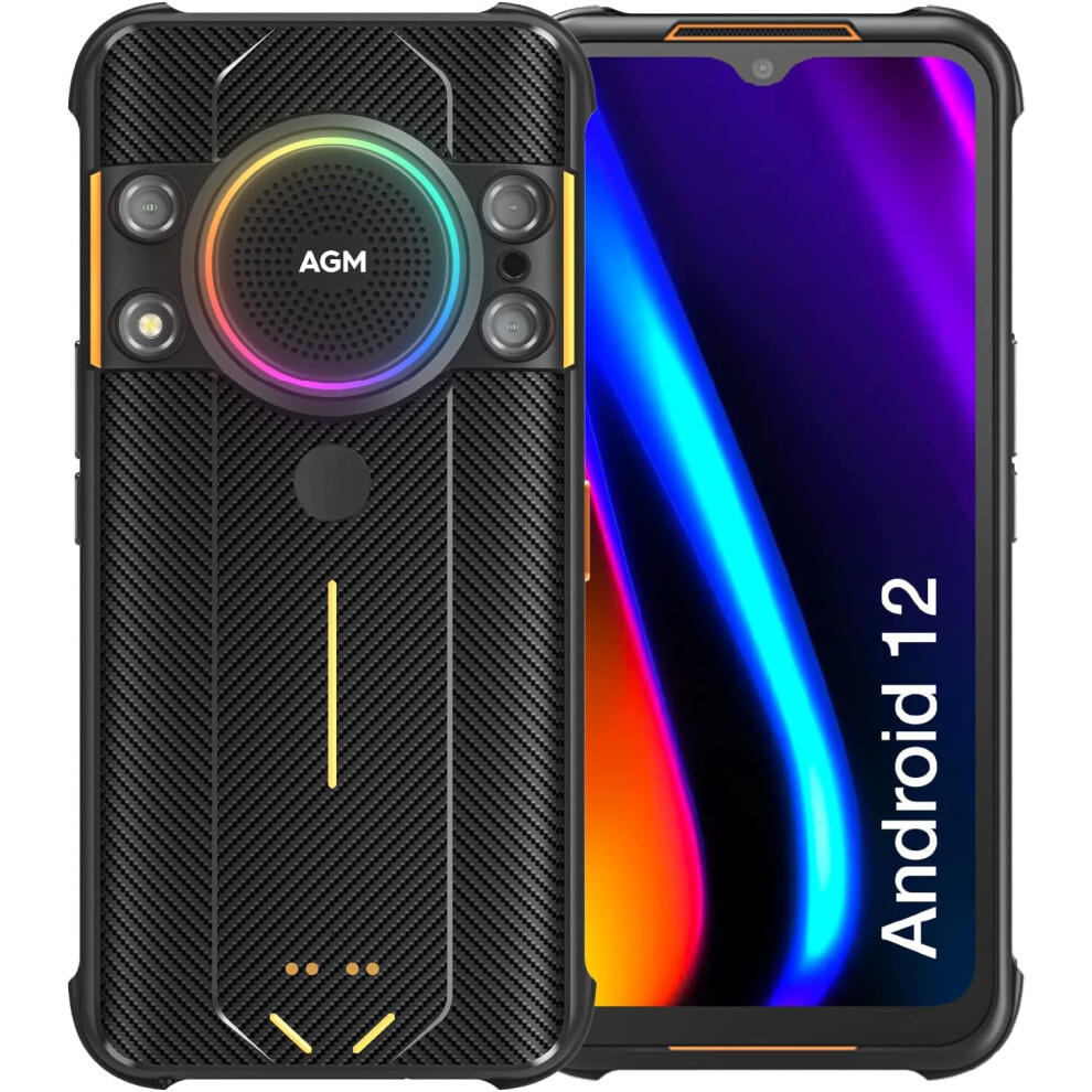 Agm H5 Unbreakable Android 12 Smartphone Unbreakable 109Db Speaker 7000Mah Battery, Shockproof Waterproof Ip68 Ip69k 4Gb 64Gb Phone 6942961581898