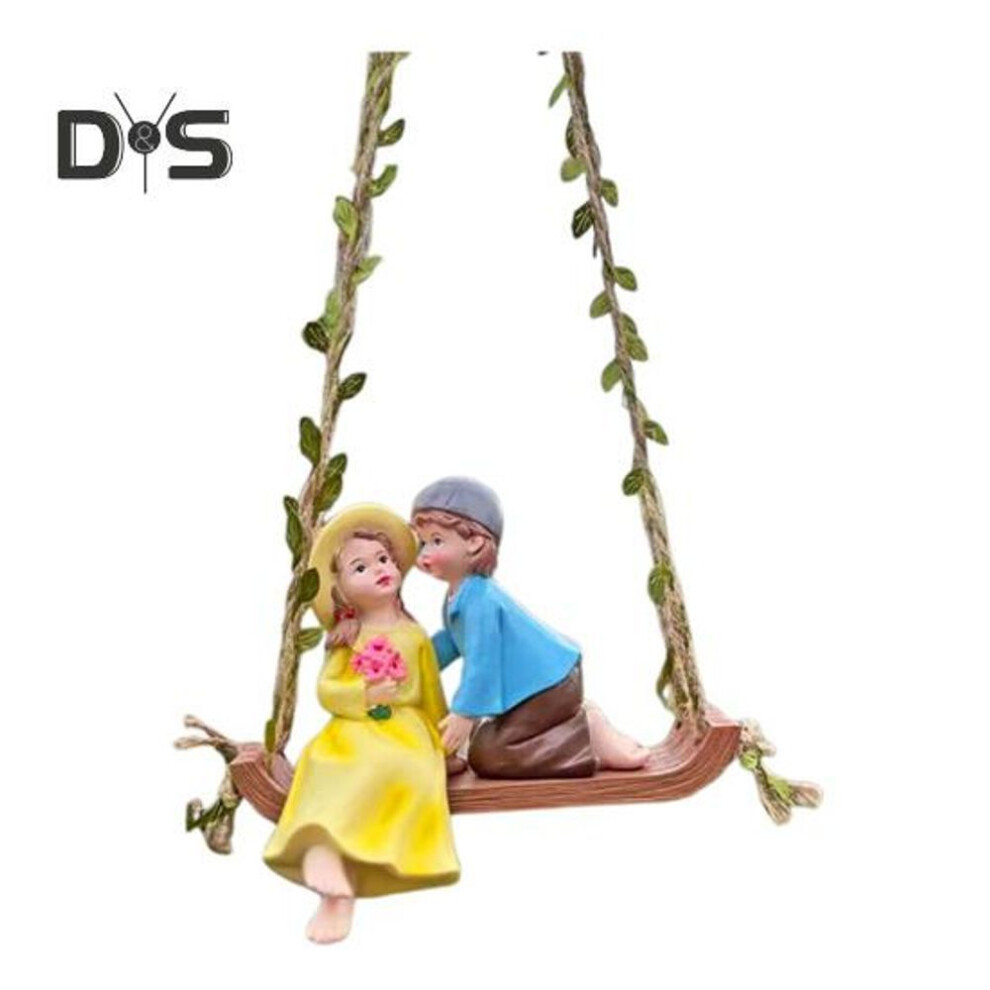 Couple Swing Statue Resin Kissing Couple Figurine Indoor Garden Hanging Ornament Anniversary Wedding Valentine's Day Gift For Wife Couples