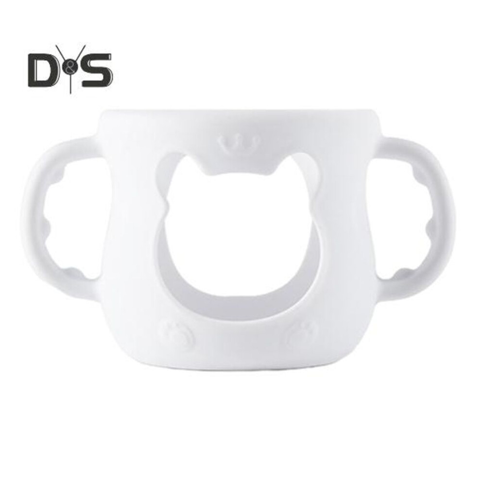 (white, S) Silicone Bottle Sleeve with Handle Insulated Cup Sleeve for 4/8 Oz Glass Bottles Drop Protection Anti Breakage Baby Bottle Holder
