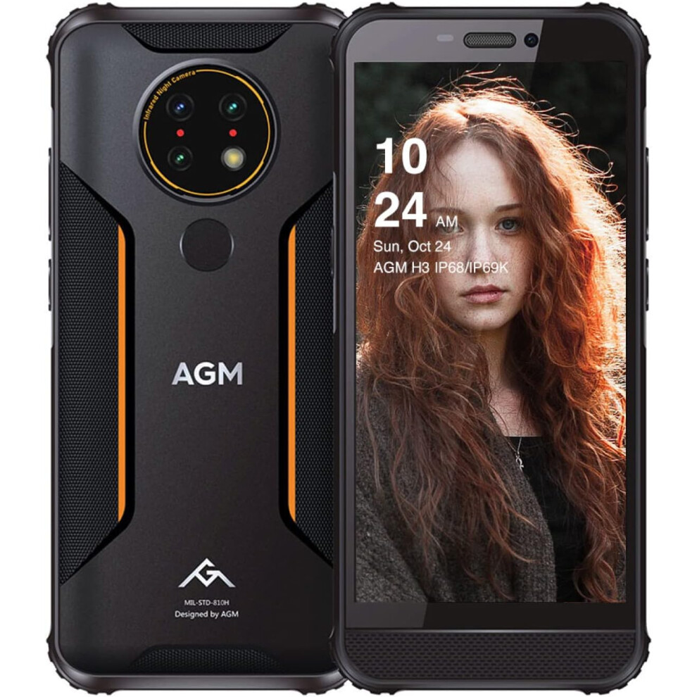 Agm H3 Unbreakable Android 11 Smartphone Unbreakable 4G Lte Dual Sim, Infrared Night Vision, 5400Mah Battery 4Gb+ 64Gb 6942961581911