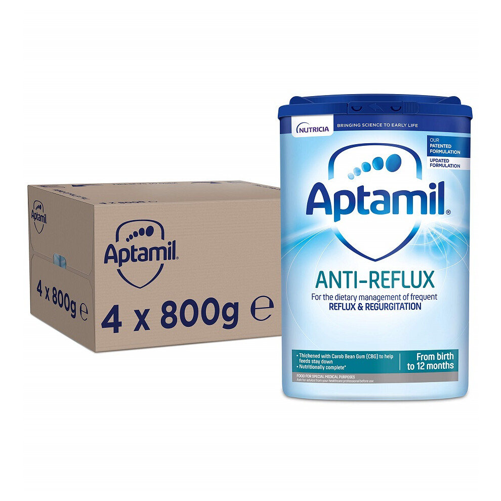 Aptamil Anti-Reflux Baby Milk Powder Formula, From Birth, 800G (Pack Of 4)
